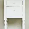 old white bedside