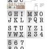 50mm Caps TYPE Measurements copy Letter Stencil 50mm TYPEWRITER Alphabet, Upper Case and Numbers