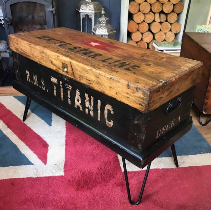 RMS TITANIC Chest COFFEE TABLE Nautical Storage Trunk